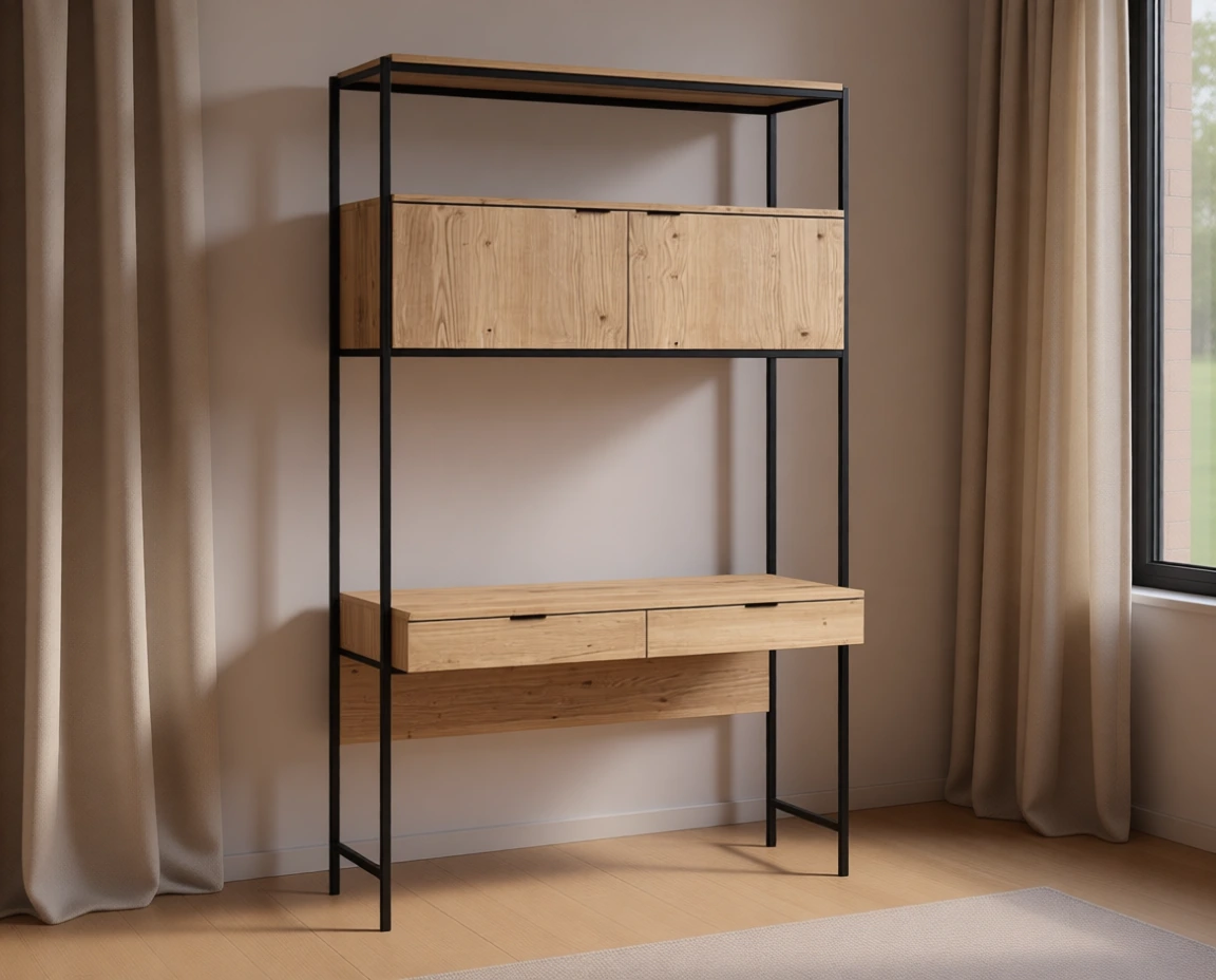 Premium modular wall desk and storage system